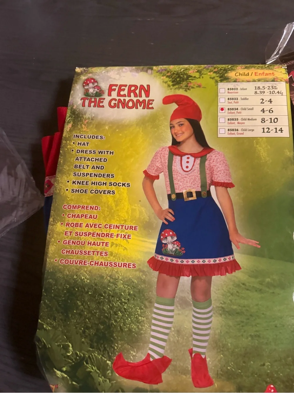 Kids Costume - Red Hat & Blue Dress